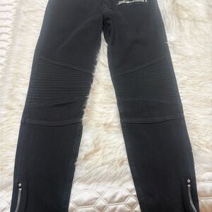 AllSaints Black Biker Skinny Jeans